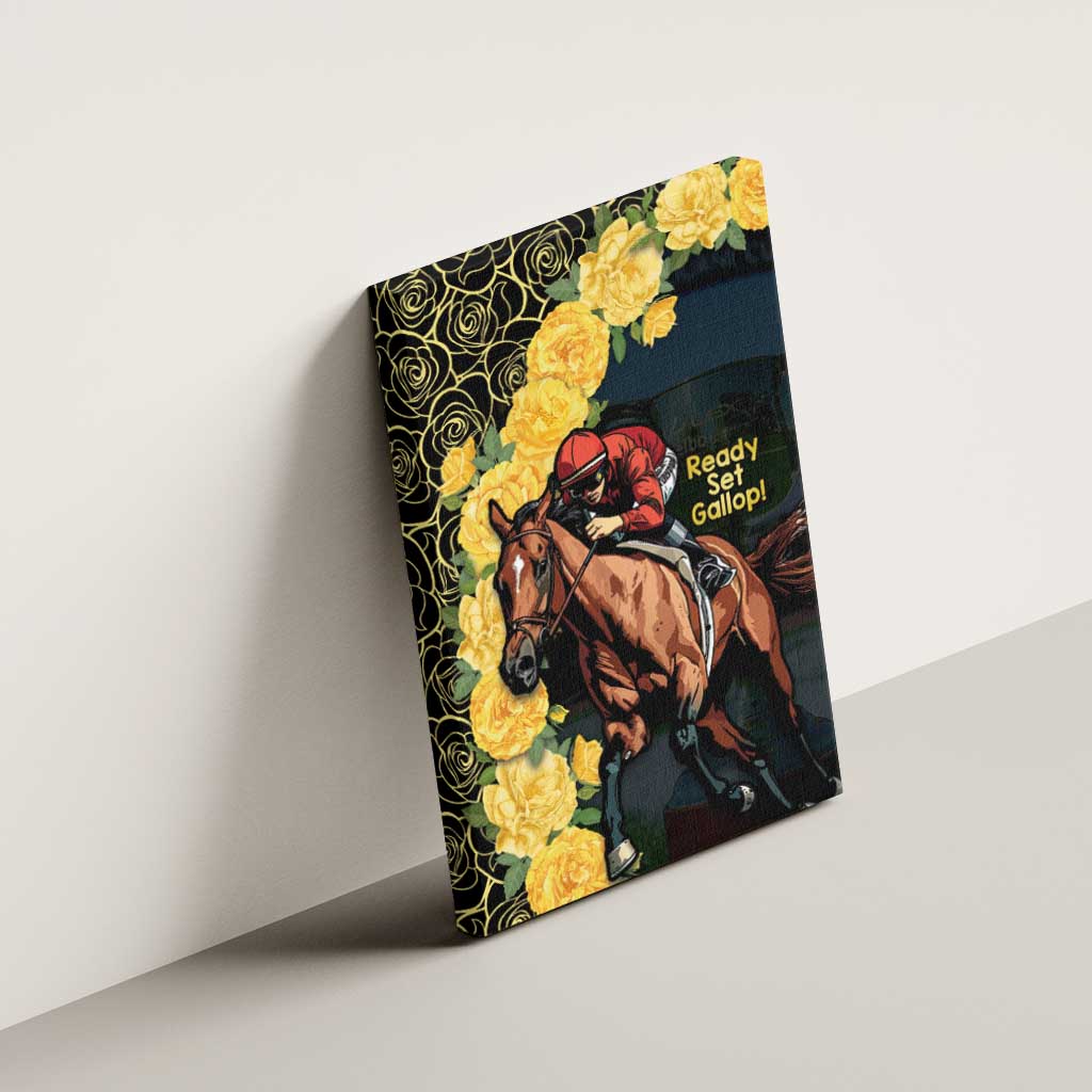 Melbourne Horse Racing Canvas Wall Art Yellow Roses - Ready Set Gallop! - Wonder Print Shop