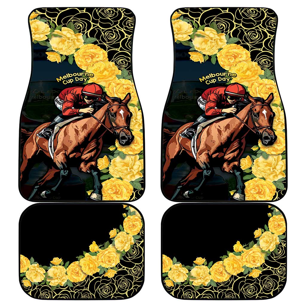Melbourne Horse Racing Car Mats Yellow Roses - Ready Set Gallop! - Wonder Print Shop