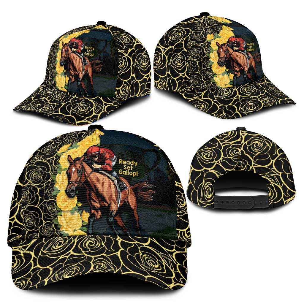 Melbourne Horse Racing Classic Cap Yellow Roses - Ready Set Gallop - Wonder Print Shop