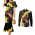 Melbourne Horse Racing Couples Matching Mermaid Dress and Long Sleeve Button Shirt Yellow Roses - Ready Set Gallop! - Wonder Print Shop