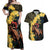 Melbourne Horse Racing Couples Matching Off Shoulder Maxi Dress and Hawaiian Shirt Yellow Roses - Ready Set Gallop! - Wonder Print Shop
