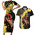 Melbourne Horse Racing Couples Matching Short Sleeve Bodycon Dress and Hawaiian Shirt Yellow Roses - Ready Set Gallop! - Wonder Print Shop