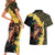 Melbourne Horse Racing Couples Matching Short Sleeve Bodycon Dress and Hawaiian Shirt Yellow Roses - Ready Set Gallop! - Wonder Print Shop