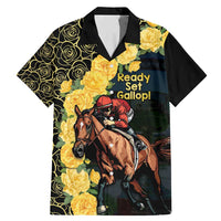 Melbourne Horse Racing Family Matching Mermaid Dress and Hawaiian Shirt Yellow Roses - Ready Set Gallop! - Wonder Print Shop