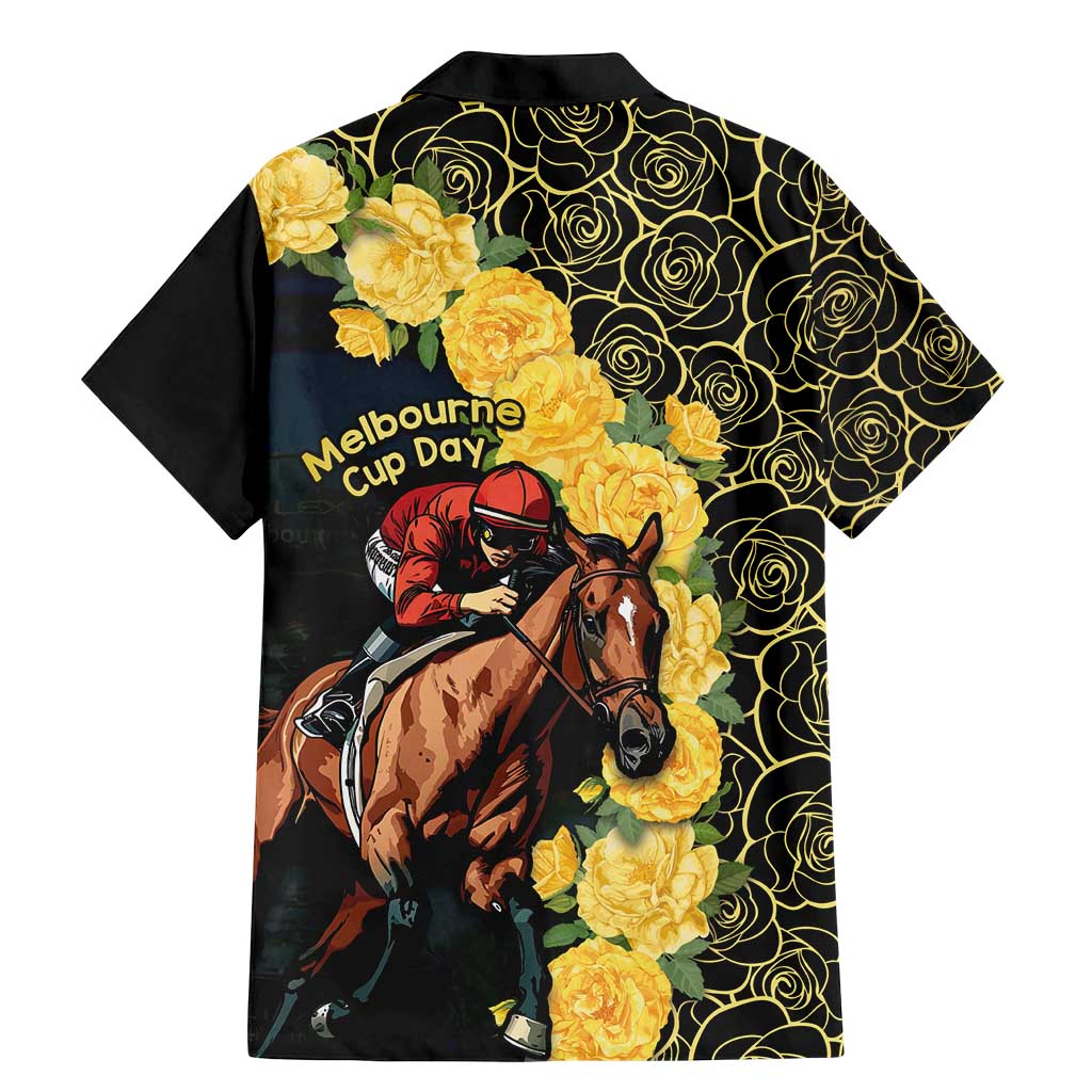 Melbourne Horse Racing Family Matching Mermaid Dress and Hawaiian Shirt Yellow Roses - Ready Set Gallop! - Wonder Print Shop