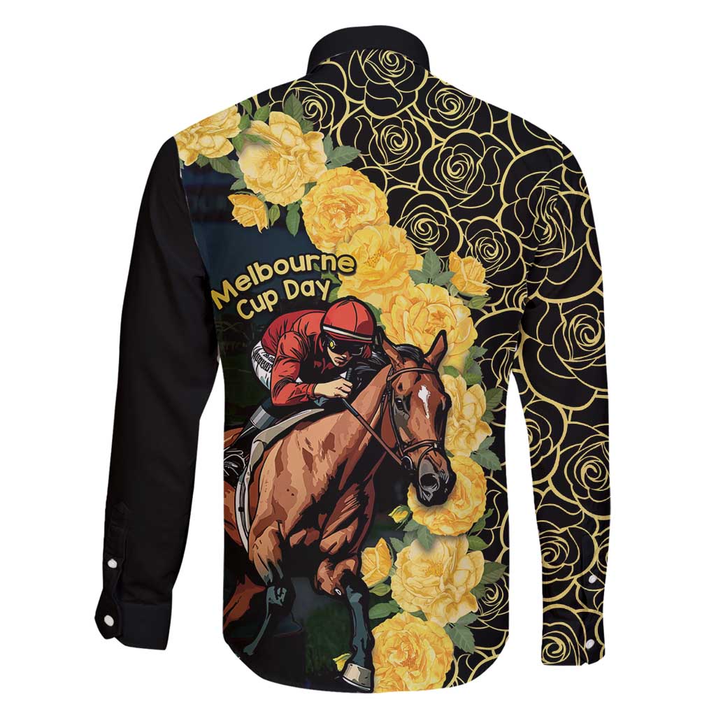 Melbourne Horse Racing Family Matching Puletasi and Hawaiian Shirt Yellow Roses - Ready Set Gallop! - Wonder Print Shop