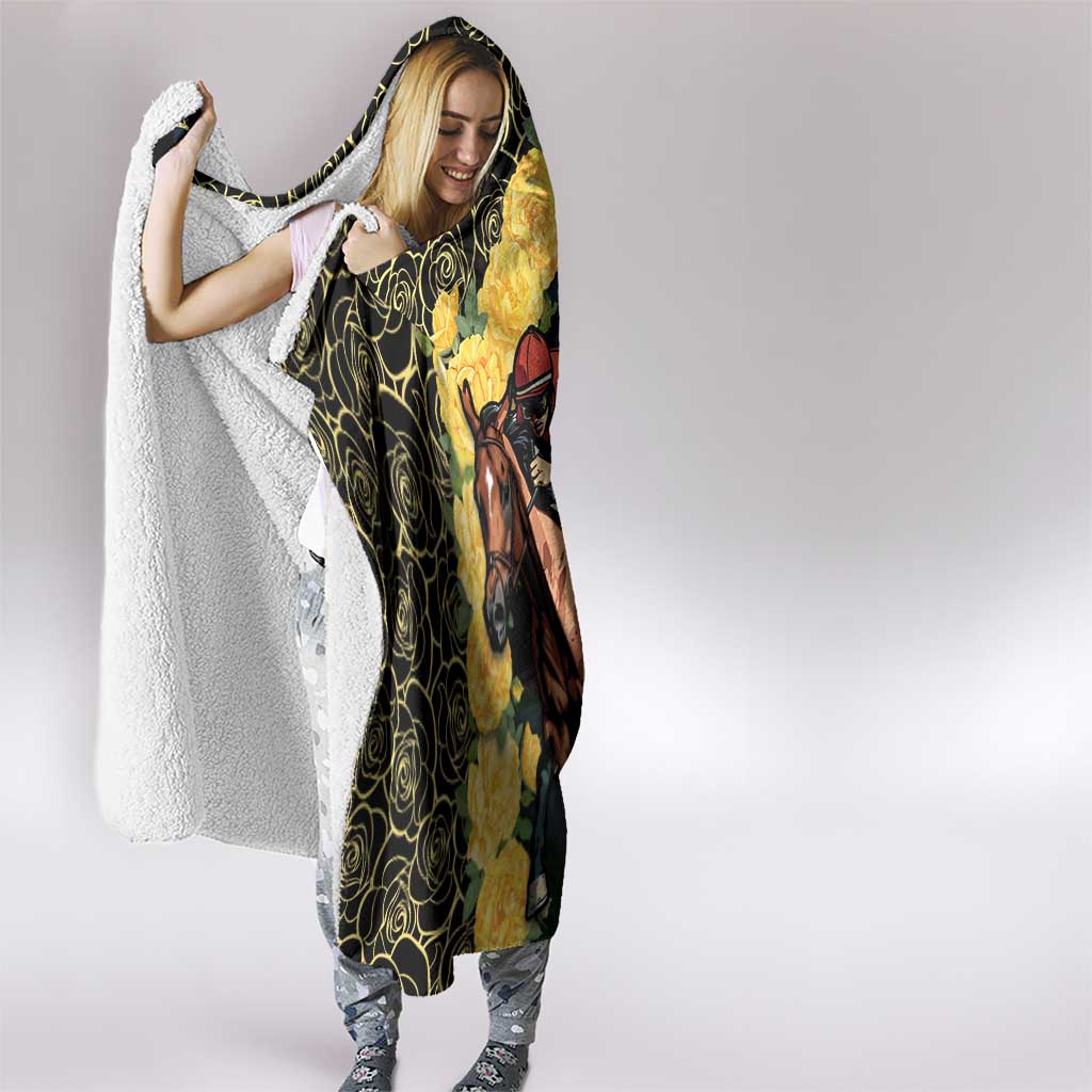 Melbourne Horse Racing Hooded Blanket Yellow Roses - Ready Set Gallop! - Wonder Print Shop
