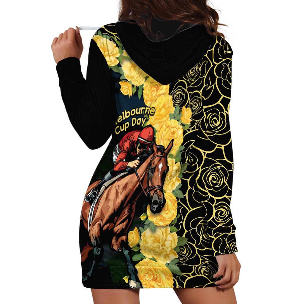 Melbourne Horse Racing Hoodie Dress Yellow Roses - Ready Set Gallop! - Wonder Print Shop