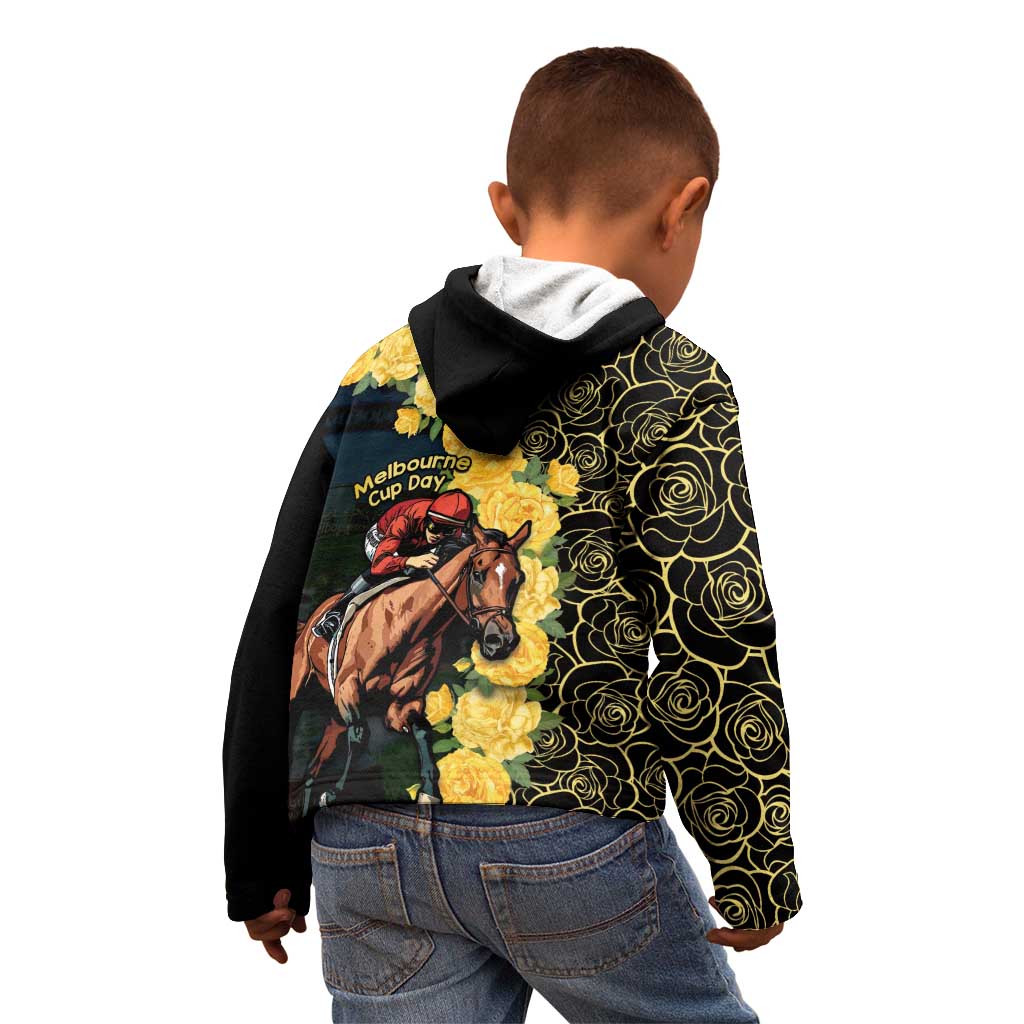 Melbourne Horse Racing Kid Hoodie Yellow Roses - Ready Set Gallop! - Wonder Print Shop