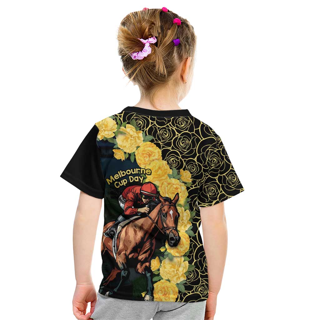 Melbourne Horse Racing Kid T Shirt Yellow Roses - Ready Set Gallop! - Wonder Print Shop