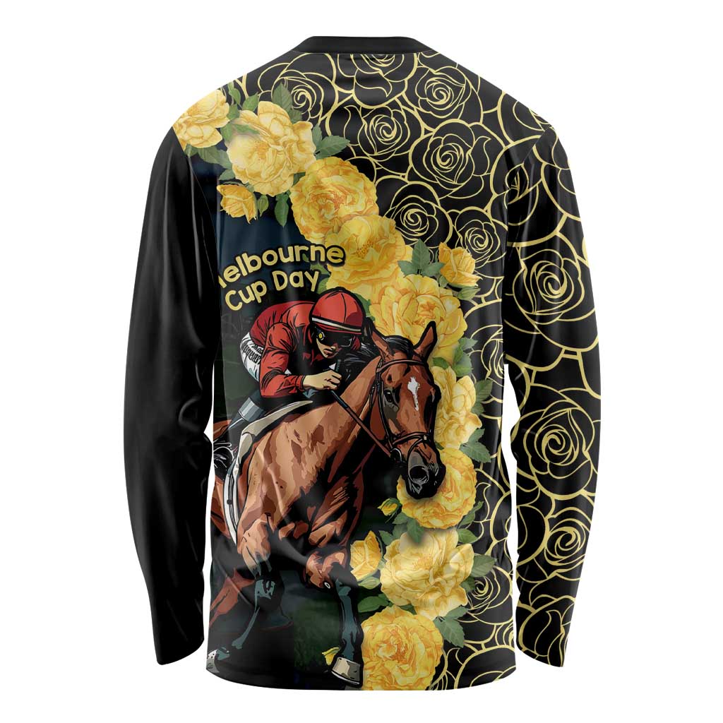 Melbourne Horse Racing Long Sleeve Shirt Yellow Roses - Ready Set Gallop! - Wonder Print Shop