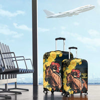 Melbourne Horse Racing Luggage Cover Yellow Roses - Ready Set Gallop! - Wonder Print Shop