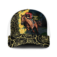 Melbourne Horse Racing Mesh Trucker Cap Yellow Roses - Ready Set Gallop - Wonder Print Shop