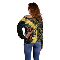 Melbourne Horse Racing Off Shoulder Sweater Yellow Roses - Ready Set Gallop! - Wonder Print Shop