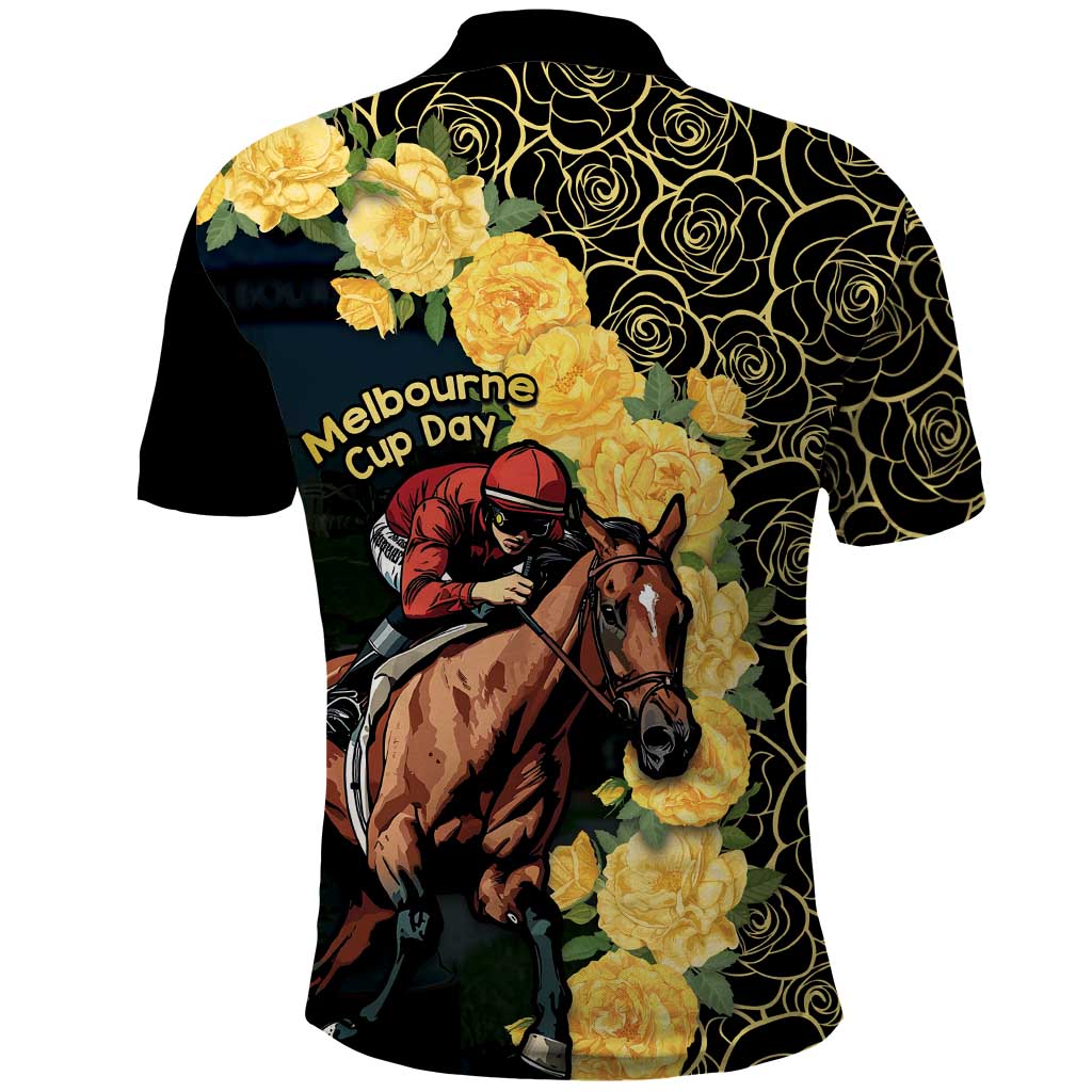 Melbourne Horse Racing Polo Shirt Yellow Roses - Ready Set Gallop! - Wonder Print Shop