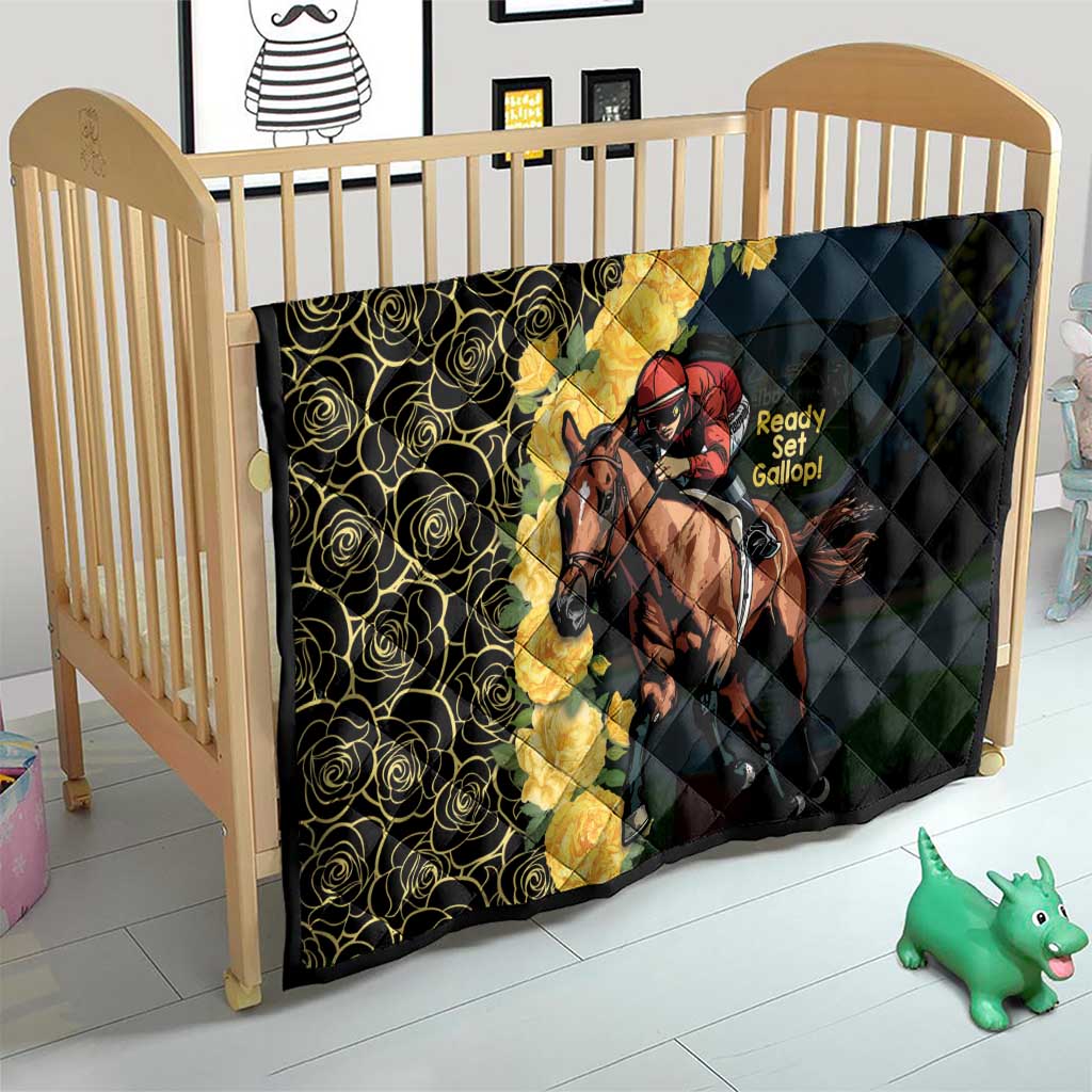 Melbourne Horse Racing Quilt Yellow Roses - Ready Set Gallop! - Wonder Print Shop