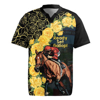 Melbourne Horse Racing Rugby Jersey Yellow Roses - Ready Set Gallop! - Wonder Print Shop