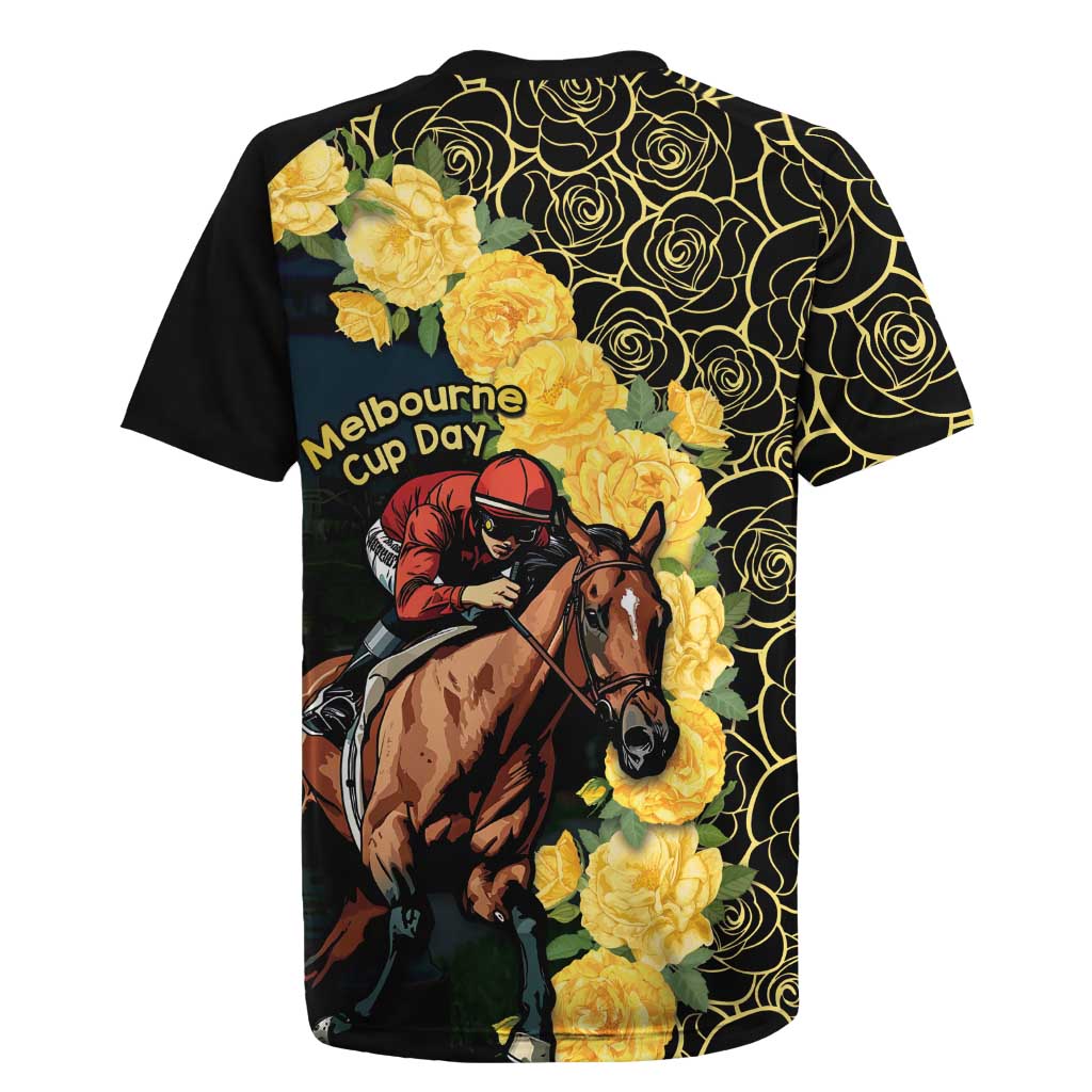 Melbourne Horse Racing Rugby Jersey Yellow Roses - Ready Set Gallop! - Wonder Print Shop