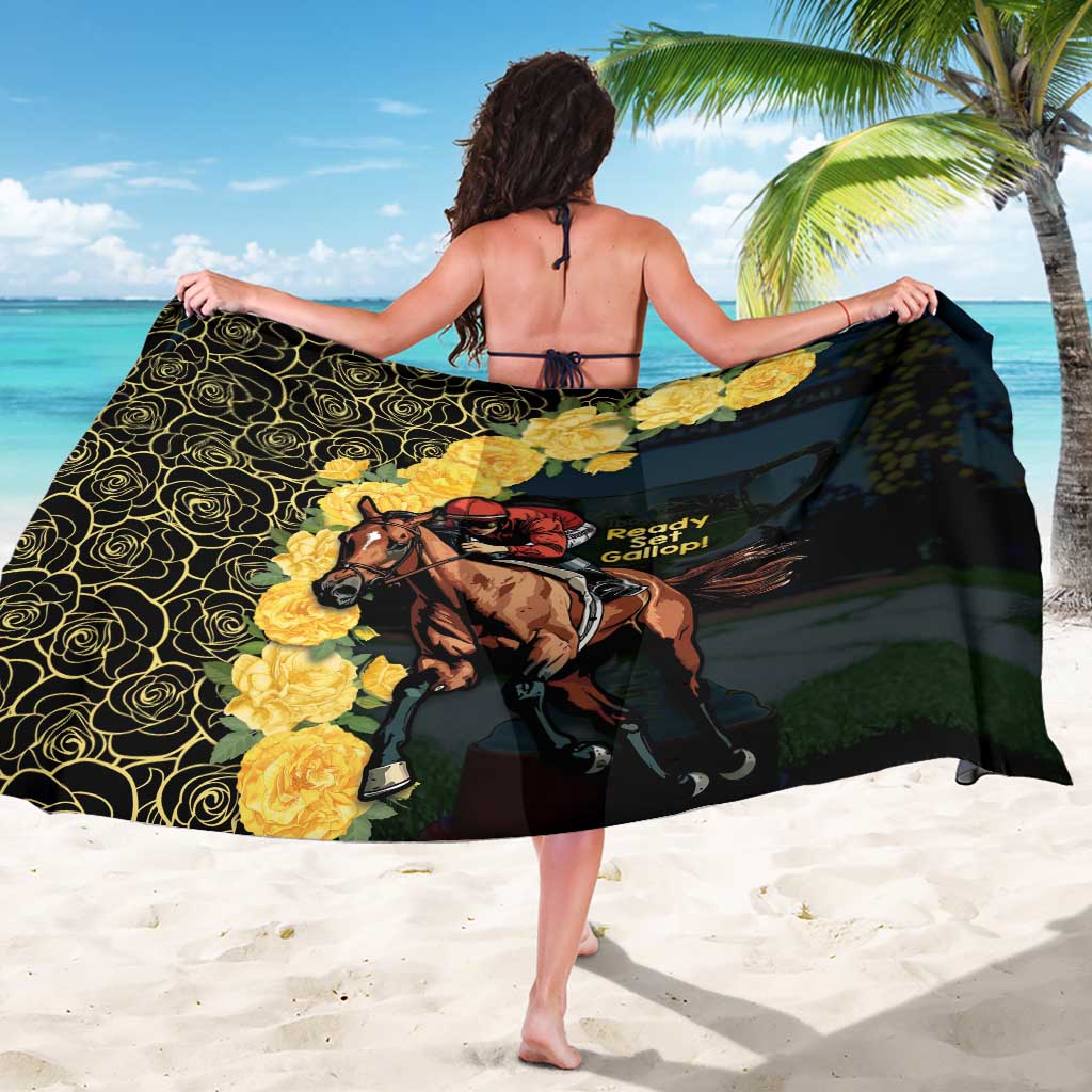 Melbourne Horse Racing Sarong Yellow Roses - Ready Set Gallop! - Wonder Print Shop