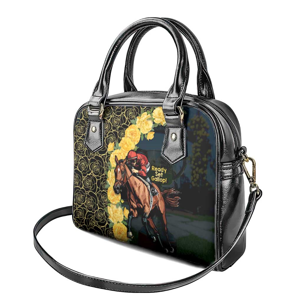 Melbourne Horse Racing Shoulder Handbag Yellow Roses - Ready Set Gallop! - Wonder Print Shop