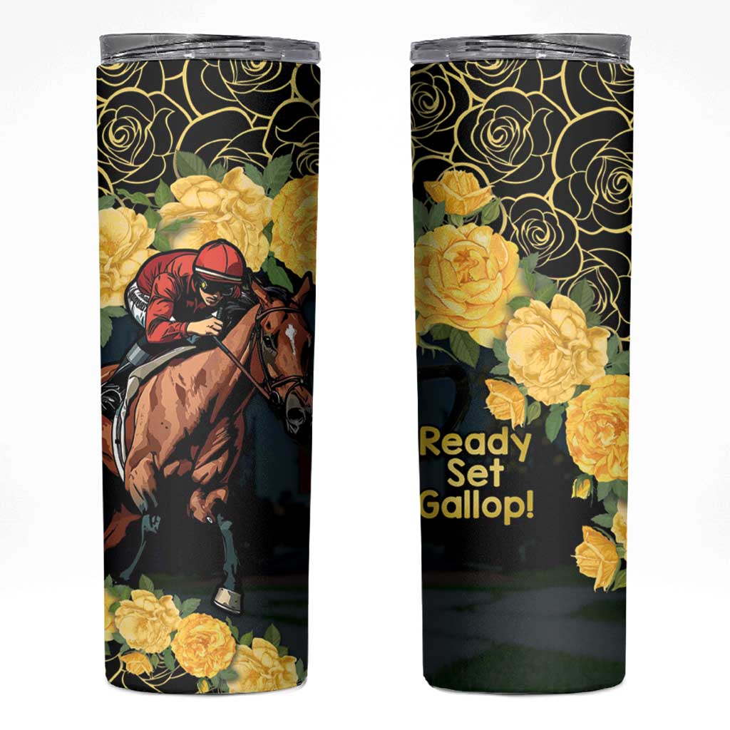 Melbourne Horse Racing Skinny Tumbler Yellow Roses - Ready Set Gallop! - Wonder Print Shop