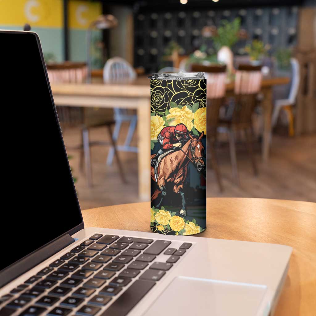 Melbourne Horse Racing Skinny Tumbler Yellow Roses - Ready Set Gallop! - Wonder Print Shop