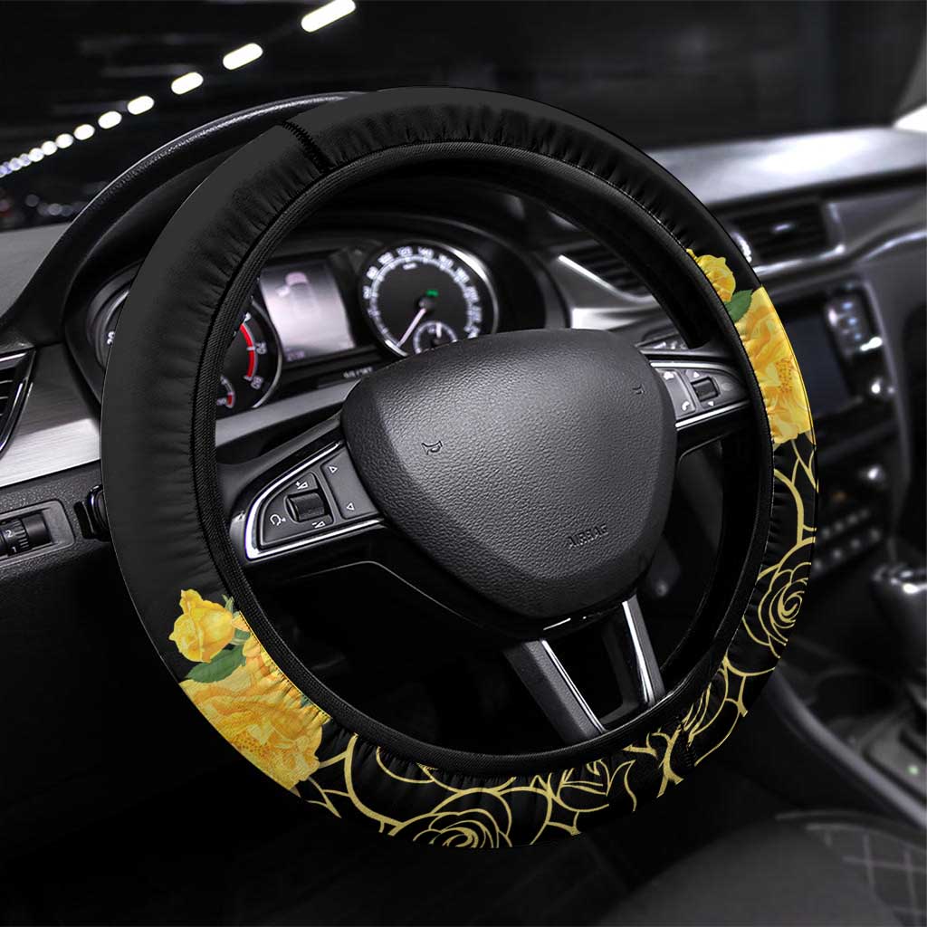Melbourne Horse Racing Steering Wheel Cover Yellow Roses - Ready Set Gallop! - Wonder Print Shop