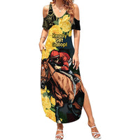 Melbourne Horse Racing Summer Maxi Dress Yellow Roses - Ready Set Gallop! - Wonder Print Shop