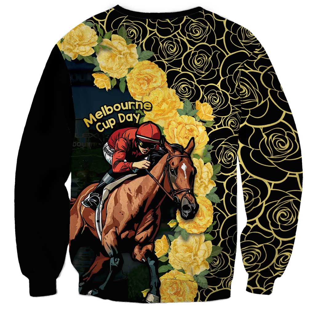 Melbourne Horse Racing Sweatshirt Yellow Roses - Ready Set Gallop! - Wonder Print Shop