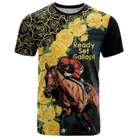 Melbourne Horse Racing T Shirt Yellow Roses - Ready Set Gallop! - Wonder Print Shop