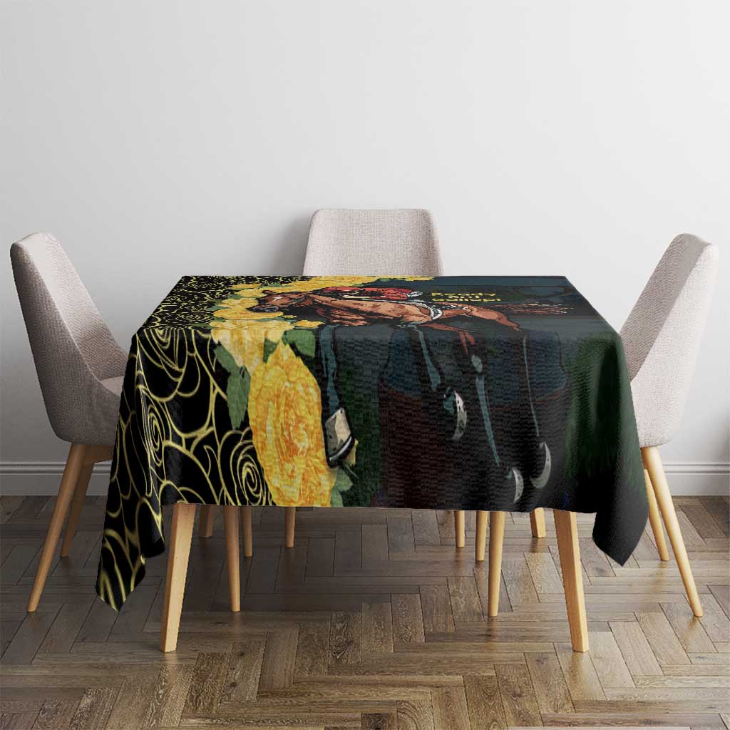 Melbourne Horse Racing Tablecloth Yellow Roses - Ready Set Gallop! - Wonder Print Shop