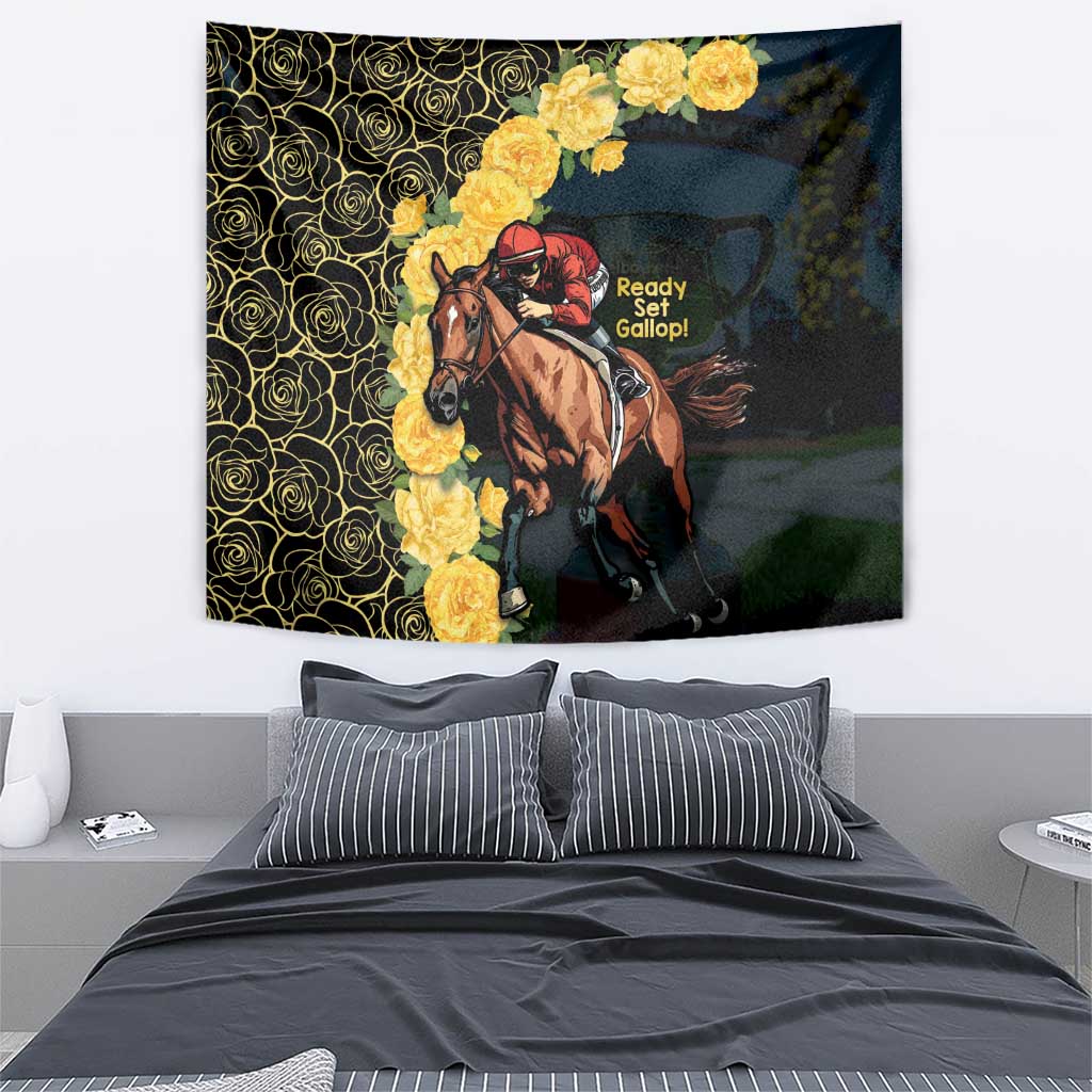 Melbourne Horse Racing Tapestry Yellow Roses - Ready Set Gallop! - Wonder Print Shop