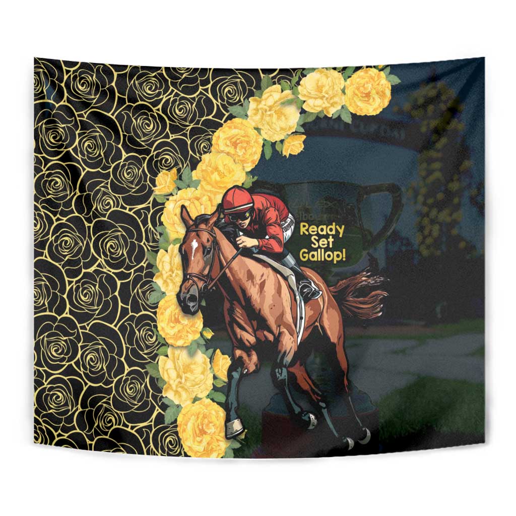 Melbourne Horse Racing Tapestry Yellow Roses - Ready Set Gallop! - Wonder Print Shop