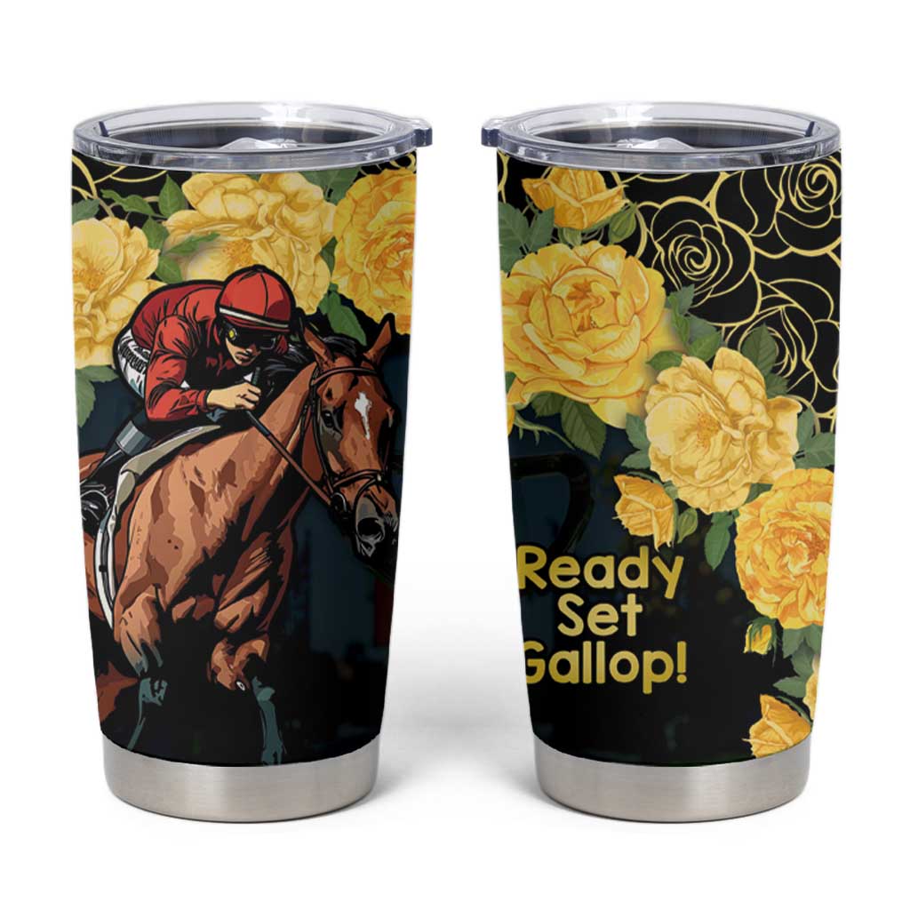Melbourne Horse Racing Tumbler Cup Yellow Roses - Ready Set Gallop! - Wonder Print Shop