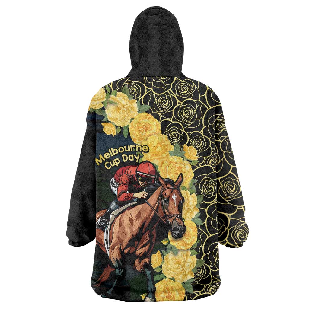 Melbourne Horse Racing Wearable Blanket Hoodie Yellow Roses - Ready Set Gallop! - Wonder Print Shop