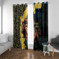 Melbourne Horse Racing Window Curtain Yellow Roses - Ready Set Gallop! - Wonder Print Shop