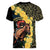 Melbourne Horse Racing Women V-Neck T-Shirt Yellow Roses - Ready Set Gallop! - Wonder Print Shop