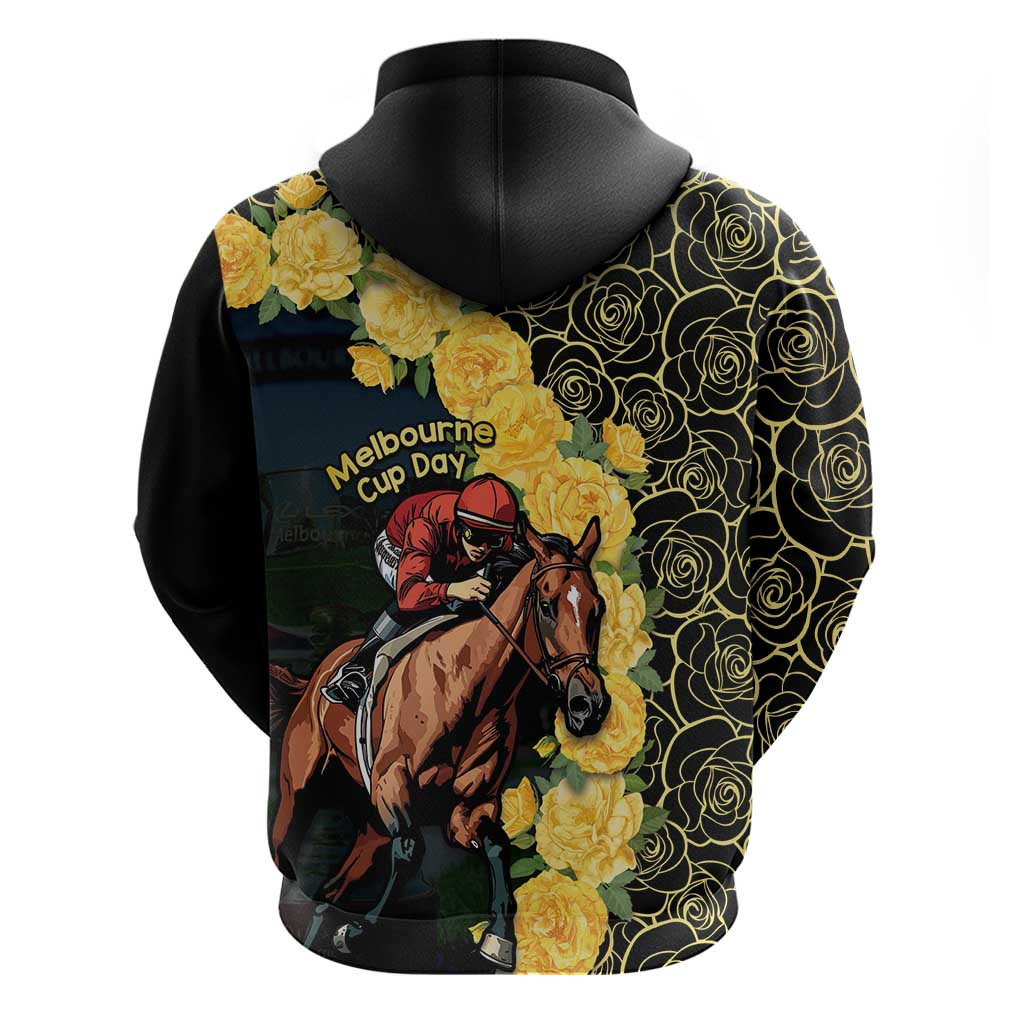 Melbourne Horse Racing Zip Hoodie Yellow Roses - Ready Set Gallop! - Wonder Print Shop