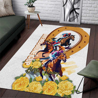 Melbourne Cup Australia Area Rug Horse Racing Horseshoe Mix Yellow Roses - Wonder Print Shop