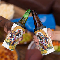 Melbourne Cup Australia 4 in 1 Can Cooler Tumbler Horse Racing Horseshoe Mix Yellow Roses - Wonder Print Shop