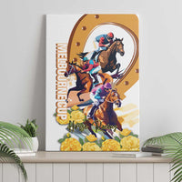 Melbourne Cup Australia Canvas Wall Art Horse Racing Horseshoe Mix Yellow Roses - Wonder Print Shop