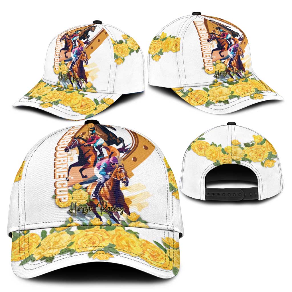Melbourne Cup Australia Classic Cap Horse Racing Horseshoe Mix Yellow Roses - Wonder Print Shop