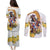 Melbourne Cup Australia Couples Matching Puletasi and Long Sleeve Button Shirt Horse Racing Horseshoe Mix Yellow Roses - Wonder Print Shop