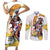 Melbourne Cup Australia Couples Matching Short Sleeve Bodycon Dress and Long Sleeve Button Shirt Horse Racing Horseshoe Mix Yellow Roses - Wonder Print Shop