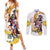 Melbourne Cup Australia Couples Matching Summer Maxi Dress and Long Sleeve Button Shirt Horse Racing Horseshoe Mix Yellow Roses - Wonder Print Shop