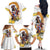 Melbourne Cup Australia Family Matching Off The Shoulder Long Sleeve Dress and Hawaiian Shirt Horse Racing Horseshoe Mix Yellow Roses - Wonder Print Shop