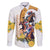 Melbourne Cup Australia Family Matching Off Shoulder Maxi Dress and Hawaiian Shirt Horse Racing Horseshoe Mix Yellow Roses - Wonder Print Shop