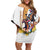 Melbourne Cup Australia Family Matching Off Shoulder Short Dress and Hawaiian Shirt Horse Racing Horseshoe Mix Yellow Roses - Wonder Print Shop