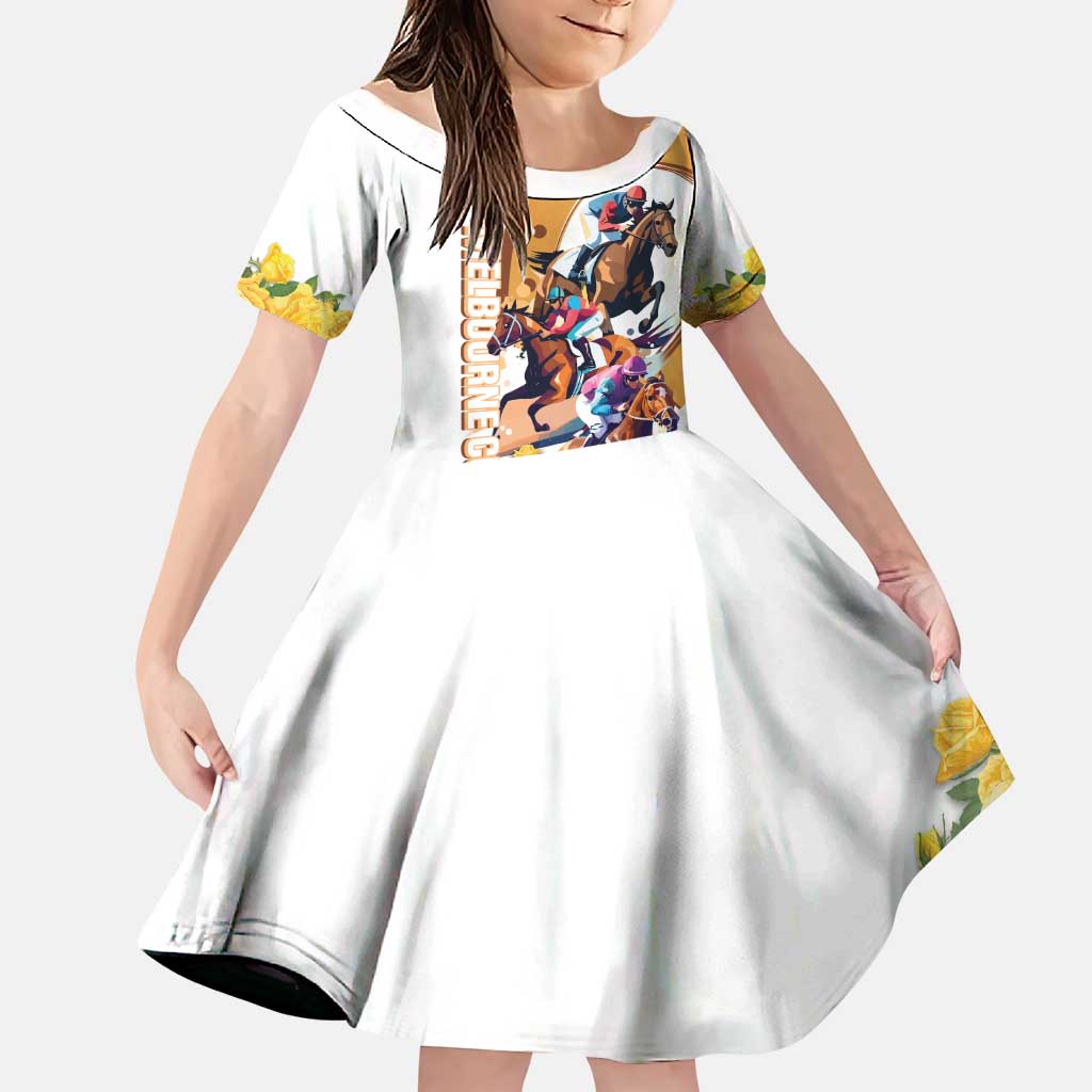 Melbourne Cup Australia Family Matching Puletasi and Hawaiian Shirt Horse Racing Horseshoe Mix Yellow Roses - Wonder Print Shop