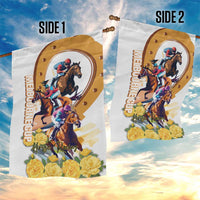 Melbourne Cup Australia Garden Flag Horse Racing Horseshoe Mix Yellow Roses - Wonder Print Shop
